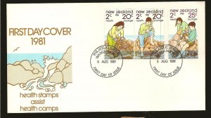 New Zealand SC#B109-B110-B111 on 1981 Health Stamp Cachet First Day Cover
