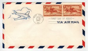 Farnam 1940 PONY EXPRESS 894 ST. JOSEPH MISSOURI VARIETY ON C24 AIRMAIL AIRPLANE