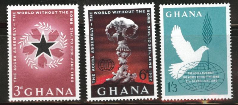 GHANA Scott 115-17 MNH** 1962 Accra set