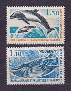 1977 French Antarctic Territory 113-114 Marine fauna - Whales,Dolphins 18,00 €