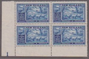 NEW ZEALAND 1936 Commerce 2½d plate block of 4 mint.........................Z352