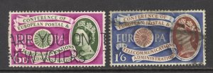 Great Britain Sc# 377-378 Used 1960 6p-1sh6p Symbolic Wheel