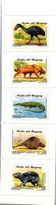 Uruguay Stamp 1997 - Strip of 5 prehistoric uruguayan animals self adhesive