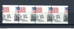 USA 1981 20c Flag Issue Strip of 4 Misperf MNH 14936