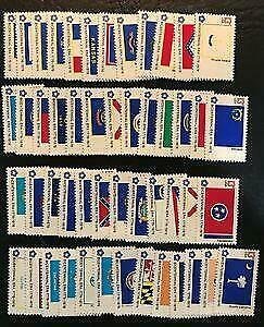 U.S.#1633-1682 State Commemoratives (1976) 13c Set of 50 Singles, MNH.