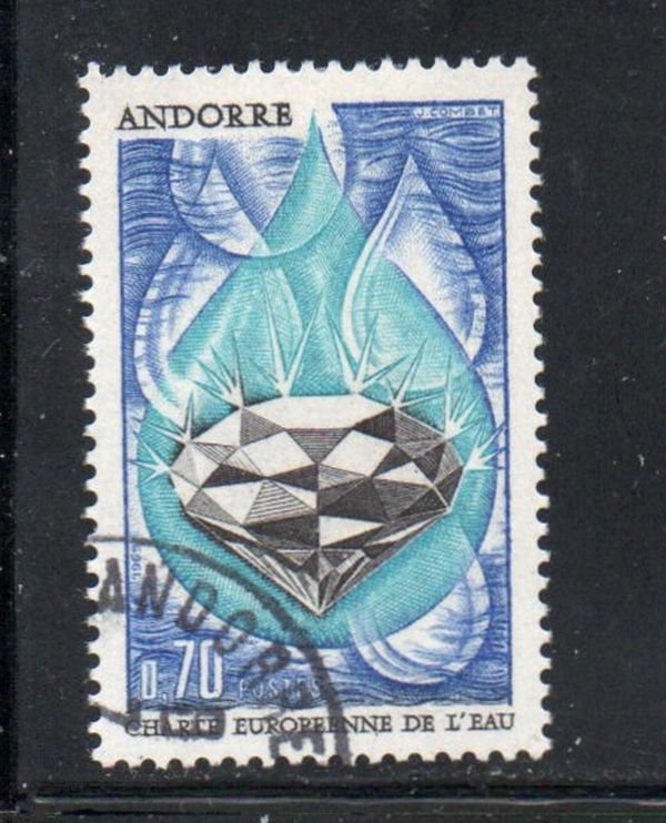 Andorra (Fr) Sc 191 1969 Water Charter stamp  used