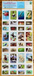 National Wildlife Federation Conservation Stamp Seal Sheet / 1989 / Animal Seals