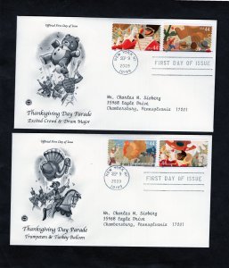 4417-4420 Thanksgiving Day Parade, FDC set/2 PCS addressed