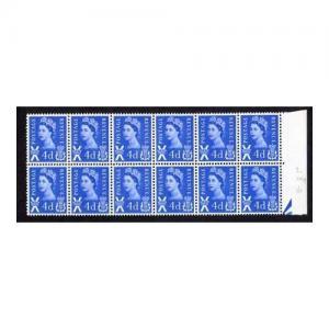 Scotland XS9a 4d Blue Ord Block of 12 inc Dot on E Flaw