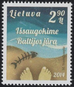 Lithuania 2014 MNH Sc 1027 2.90 l Protection of the Baltic Sea