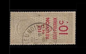 ZA0060f - REUNION - STAMP - Yvert # 10 CP Postal Parcel POST PLOT Fine USED-