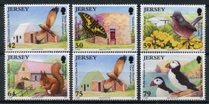 Jersey 2011 MNH National Trust 6v Set Squirrels Animals Butterflies Birds Stamps