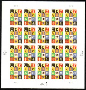 MALACK 4196 VF/XF NH, 41c Celebrate Sheet, vibrant c..MORE.. sheet4196