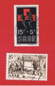 Saar  #B104 & 108  VF used   Semi-Postal  Free S/H