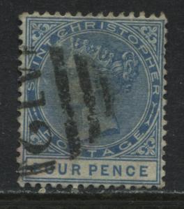 St. Christopher QV 1882 4d blue used