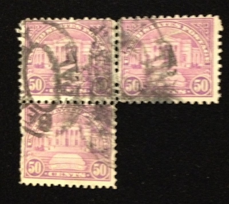 US Sc 570 Block Of Three Used Tied Together F-VF