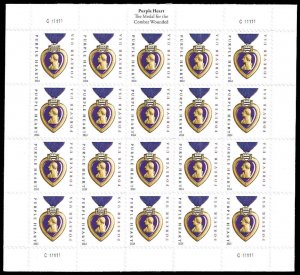 PCBstamps   US #4704b Sheet $9.80(20x{49c})Purple Hearts, (C111111), MNH, (2)