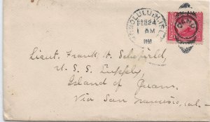 1903 Honolulu, Hi to USS Supply, Guam via San Francisco (N8102)