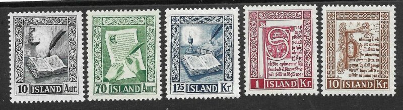 Doyle's_Stamps: Iceland 1953 Scott #278* to #282*  set cv $44