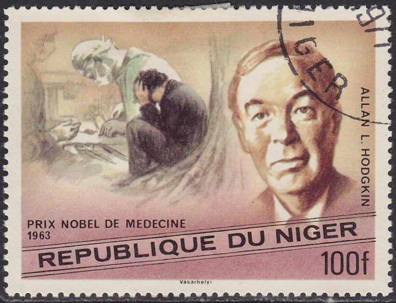 Niger 408 USED 1977 Allan L. Hodgkin, Medicine 100fr