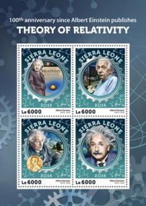 SIERRA LEONE 2016 SHEET EINSTEIN THEORY OF RELATIVITY NOBEL PRIZE srl16414a