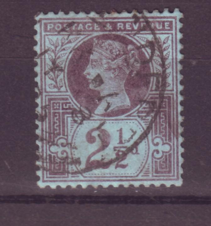 J13997 JLstamps 1887-92 great britain used #114 queen $3.50 scv