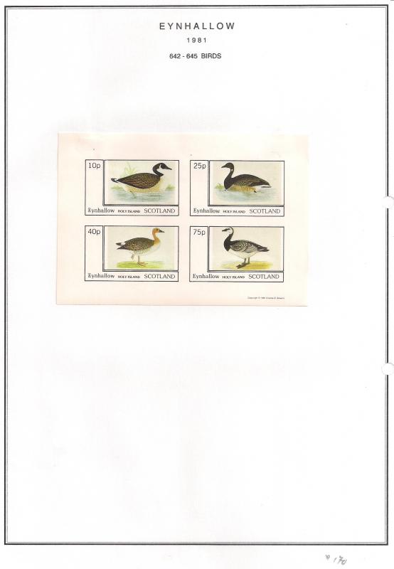 SCOTLAND - EYNHALLOW - 1981 - Birds #1 - Imperf 4v Sheet - MLH