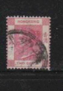 HONG KONG #36  1882   2c  QUEEN VICTORIA    USED F-VF  c