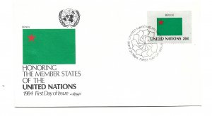 United Nations #427 Flag Series 1984, Benin, Artmaster, FDC