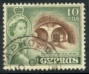 CYPRUS 1955 QE2 10m COPPER MINE Pictorial Scott No. 171 F-VF Used