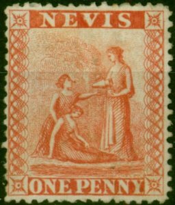 Nevis 1867 1d Pale Red SG9 Good MM