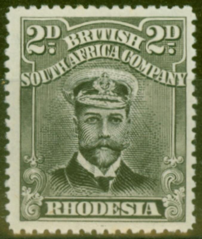 Rhodesia 1913 2d Black & Grey SG244 Die II P.15 Fine & Fresh Mtd Mint