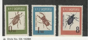 Albania, Postage Stamp, #660-662 Mint LH, 1963 Insects