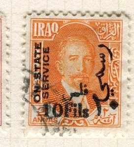 IRAQ; 1932 surcharged Faisal STATE SERVICE issue used Shade of 10f. value