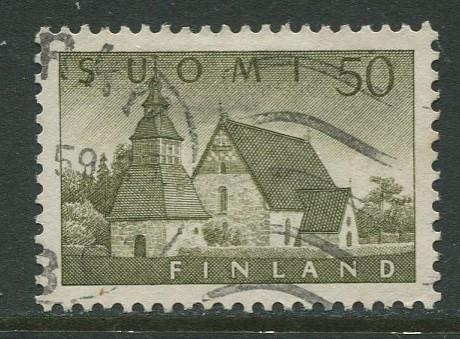 Finland - Scott 338 - Church of Lammi -1956- Used - Single 50m Stamp