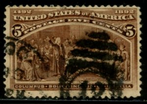 US Sc#234 1893 5c Columbian Columbus & Isabella Used