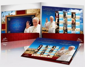 ISRAEL STAMPS 2009 VATICAN POPE BENEDICT XVI VISIT JERUSALEM SHEET + PACK MNH