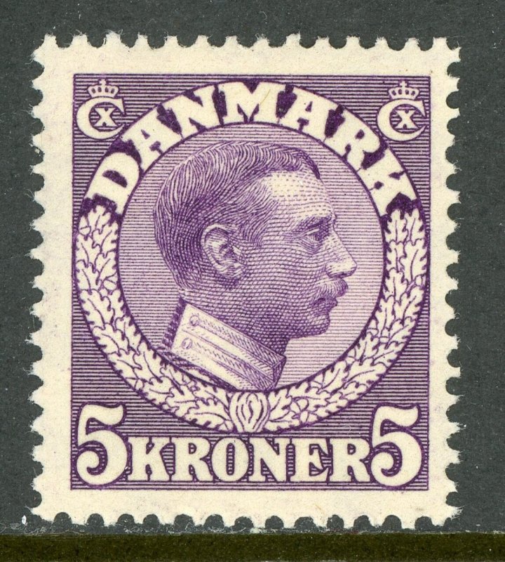 Denmark 1920 Christian X 5 Krone Purple Perf 14x14½ Scott #134 MNH B313