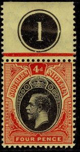 SOUTHERN NIGERIA GV SG50, 4d black & red/yellow, NH MINT. PLATE 1