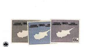 Cyprus S.G. #203-205 MH - Stamp - CAT VALUE $2.75