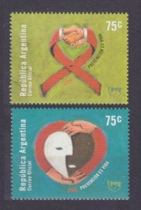 2000 Argentina 2578-2579 Medicine - Fighting AIDS 4,80 €