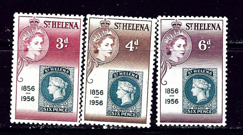 St Helena 153-55 MNH 1956 Postage stamp centenary