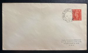 1952 British Field Post Luneberg Germnay 463 Censored Cover To Milwaukee Wi USA