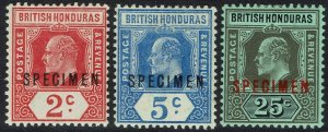 BRITISH HONDURAS 1908 KEVII SPECIMEN SET 