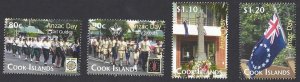 Cook Island #1323-26 MNH set, ANZAC Day, issued 2010