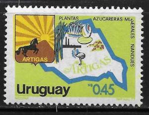 Uruguay 1006 Map and Arms single MNH