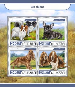 DJIBUTI - 2017 - Dogs - Perf 4v Sheet - Mint Never Hinged