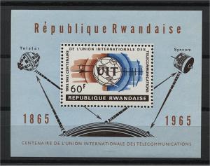 RWANDA UIT / ITU SOUVENIR SHEET 1965 MNH	