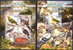 Niger 2013 Birds Pigeons Sheet + S/S MNH