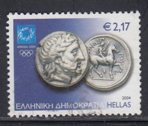 Greece 2004 Sc#2116 Athens 2004, Ancient Coins - Silver four drachma Used